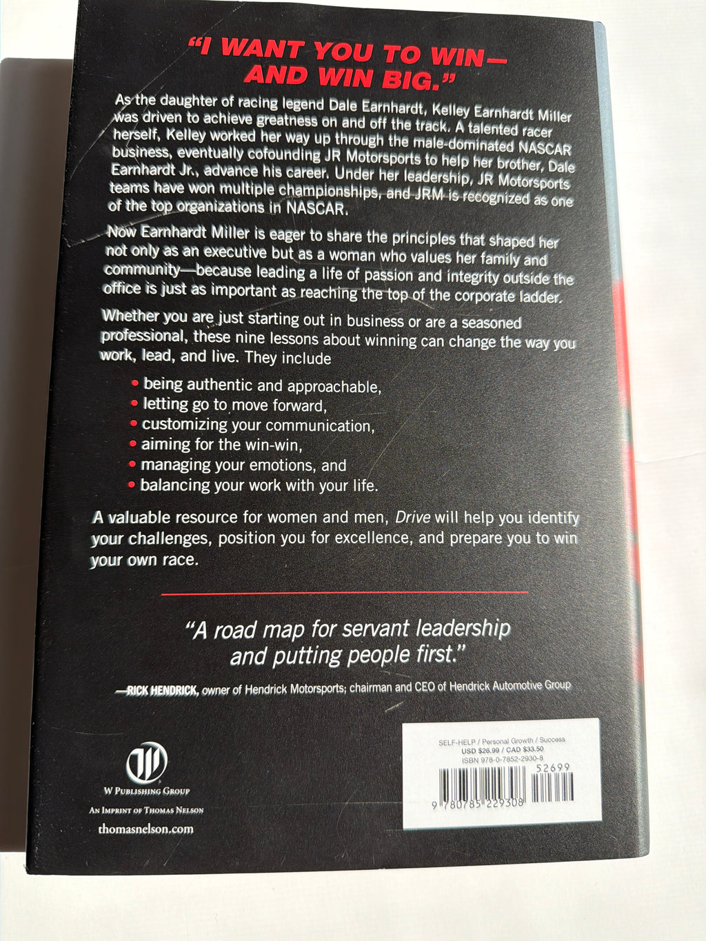 Drive 9 Lessons to Win in Business and in Life by Kelley Earnhardt Miller w/ Beth Clark