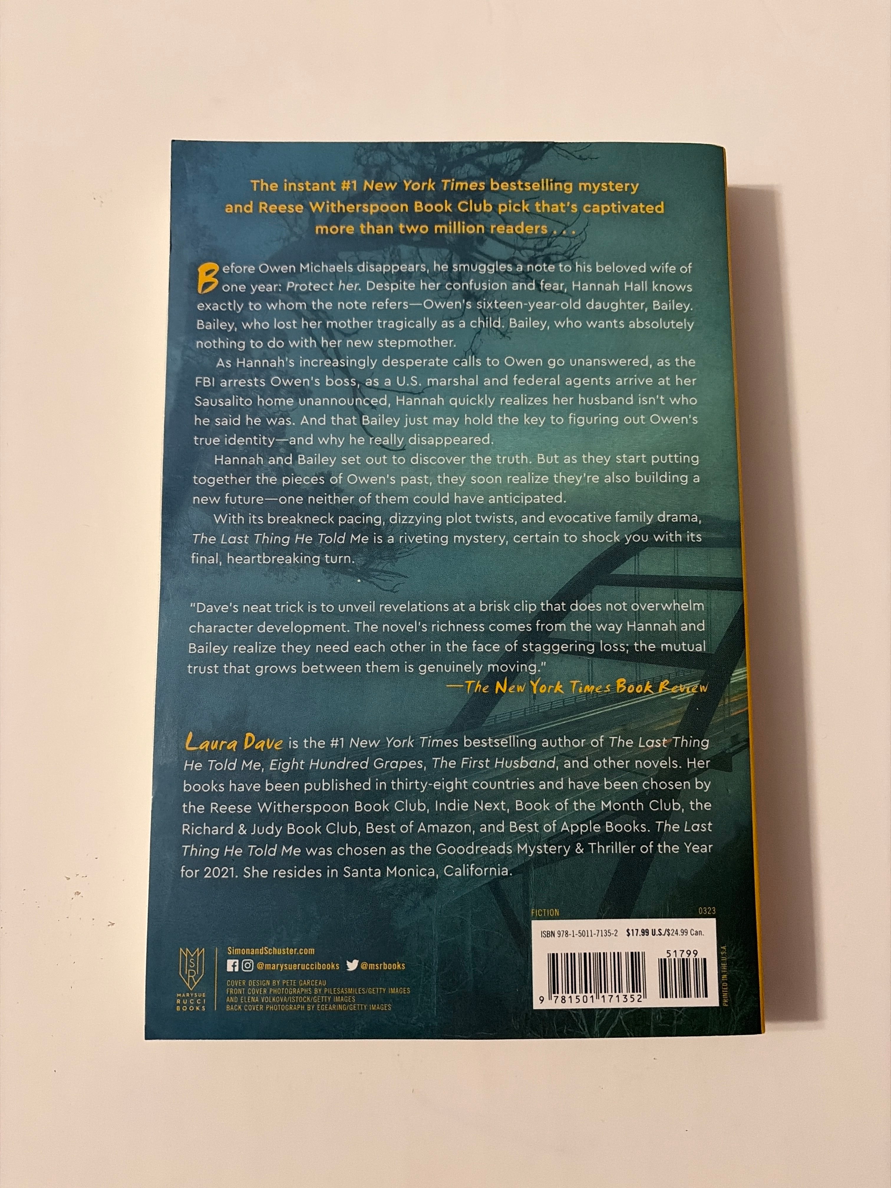 The Last Thing He Told Me by Laura Dave