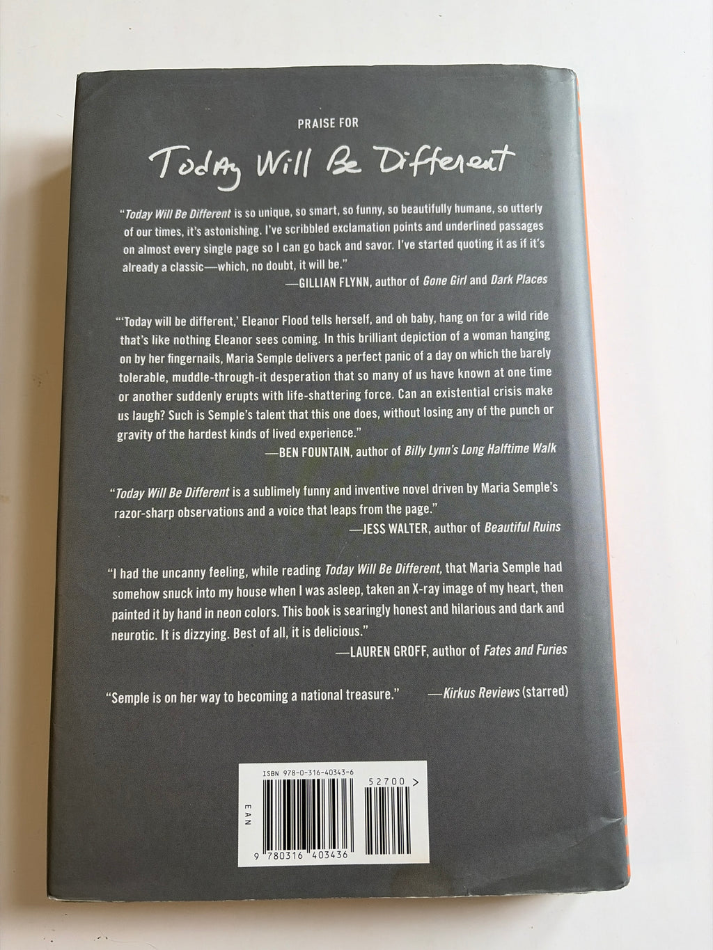Today will be Different by Maria Semple