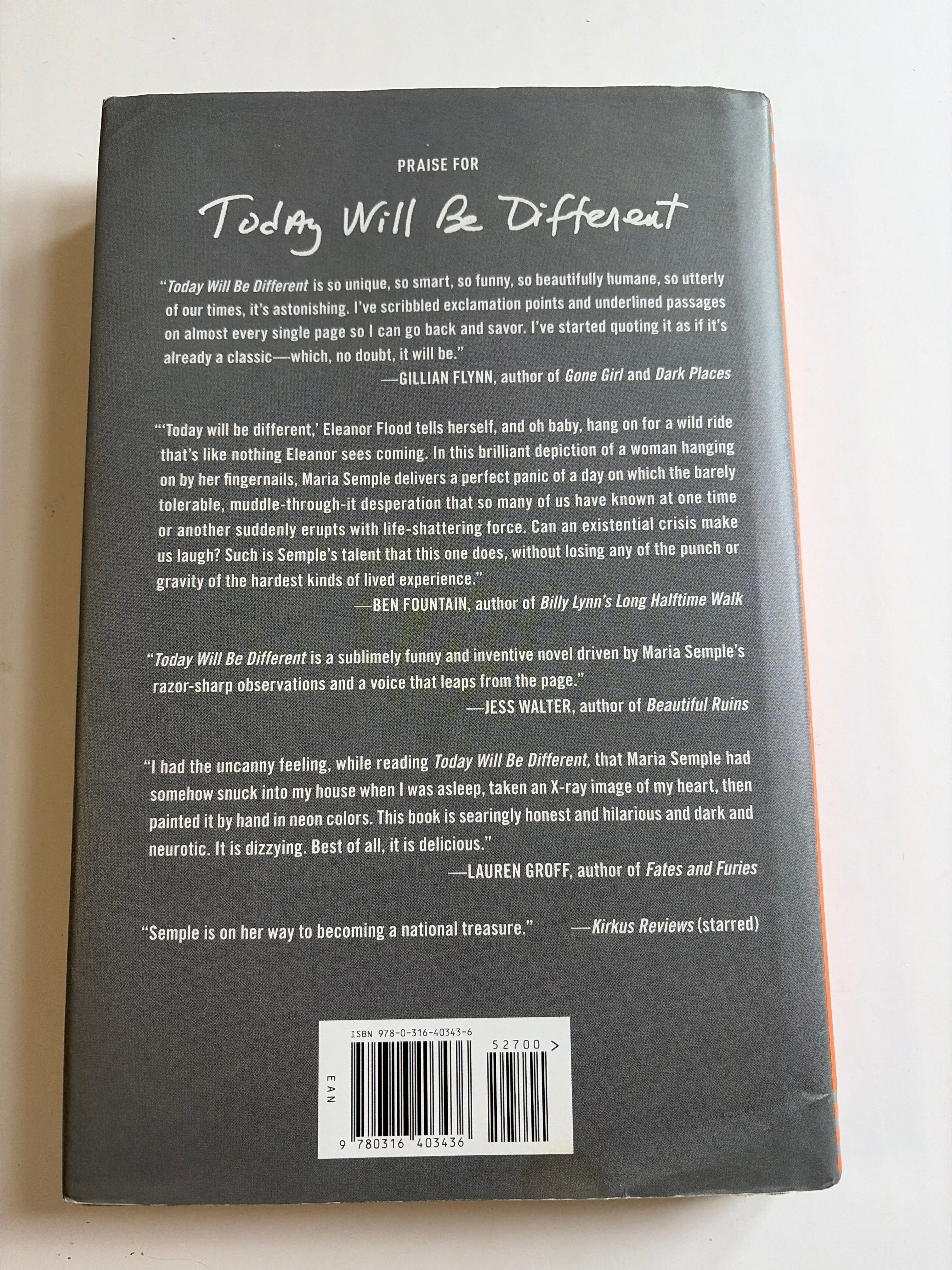 Today will be Different by Maria Semple