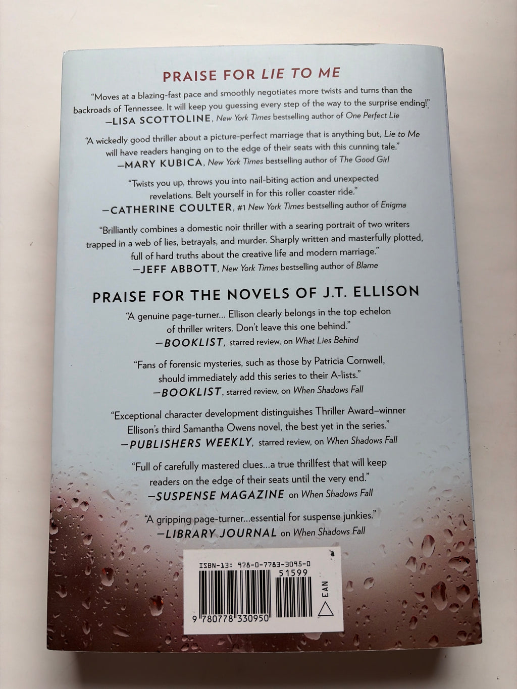 Lie to Me by J.T. Ellison